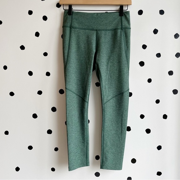 Outdoor Voices Warmup 3/4 Leggings Green Textured Size Small - Picture 1 of 7